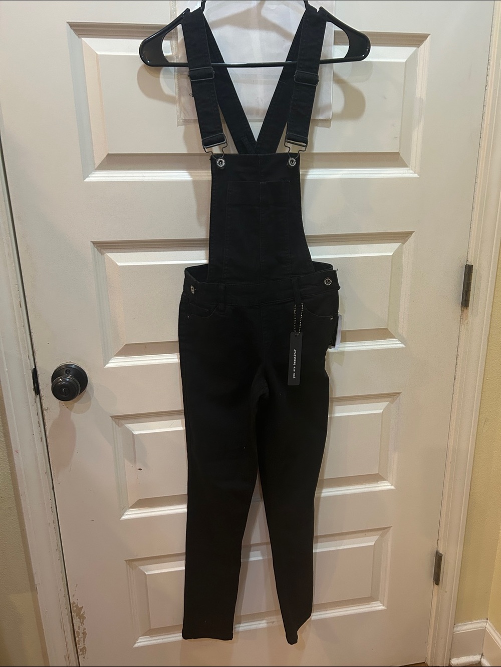 Dollhouse Black Women's Denim Overalls with Adjustable Straps